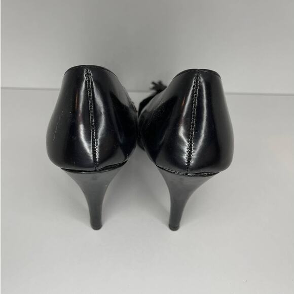 Fioni Shiny Black Tassel High Heel Pumps Size 8 - Picture 4 of 7